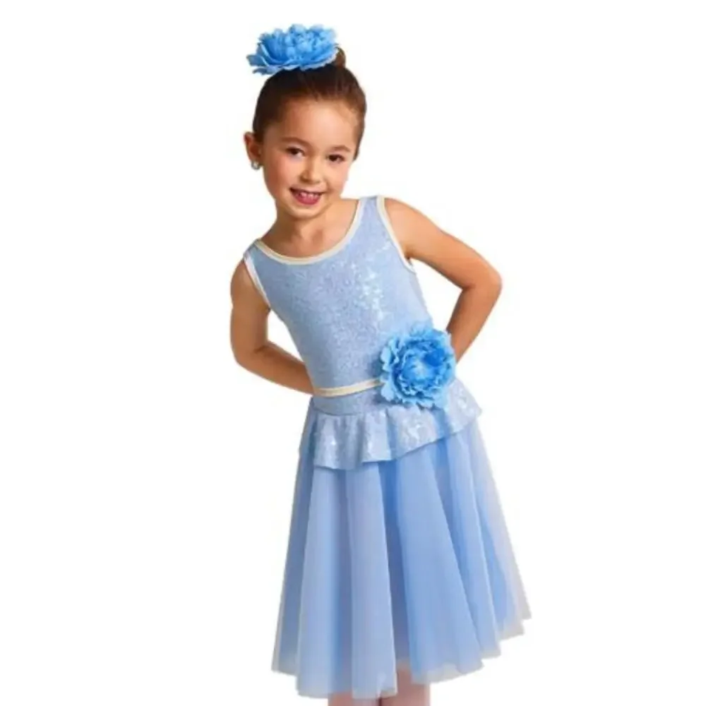Pre-Owned Dance Costume Curtain Call E2143 XL Child Blue Ballet